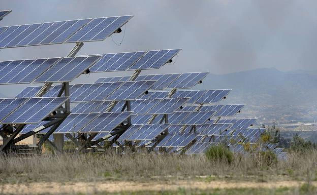Imagen de archivo de un huerto solar. 
