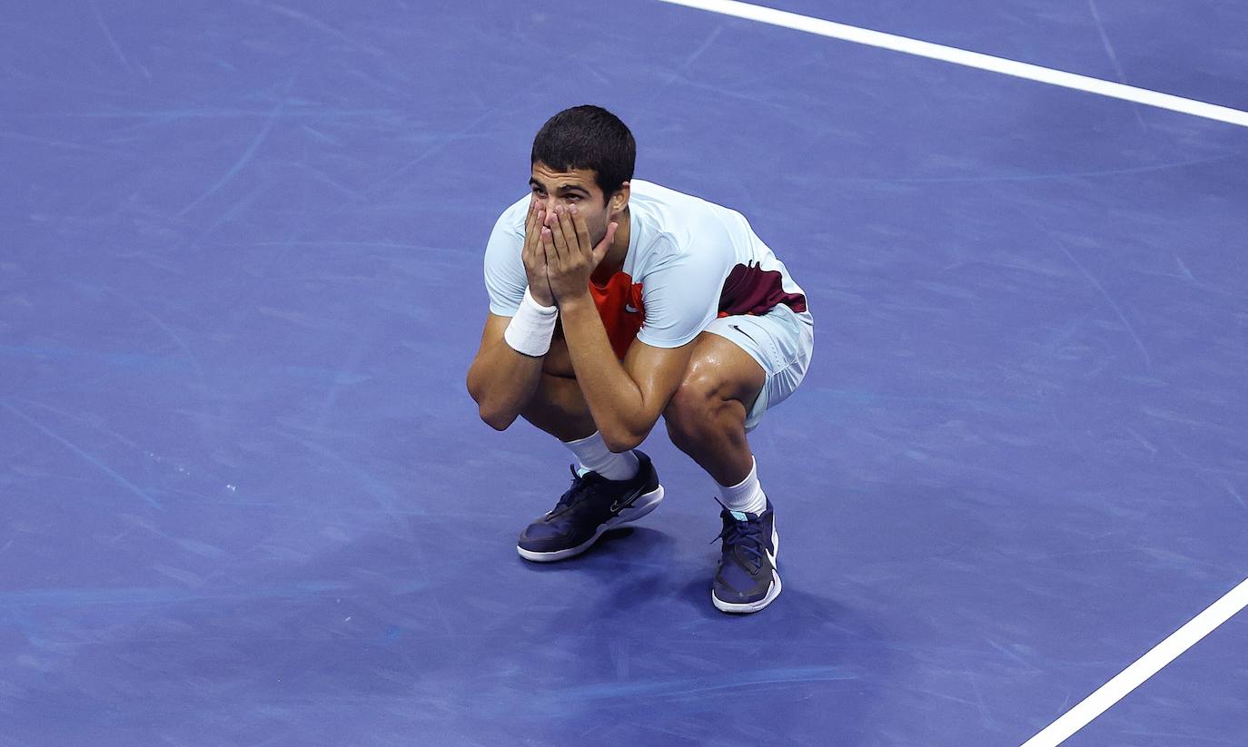 Fotos: Así celebró la victoria Carlos Alcaraz frente a Sinner en el US Open