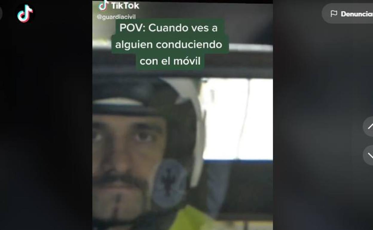 Vídeo en TikTok de la Guardia Civil. 