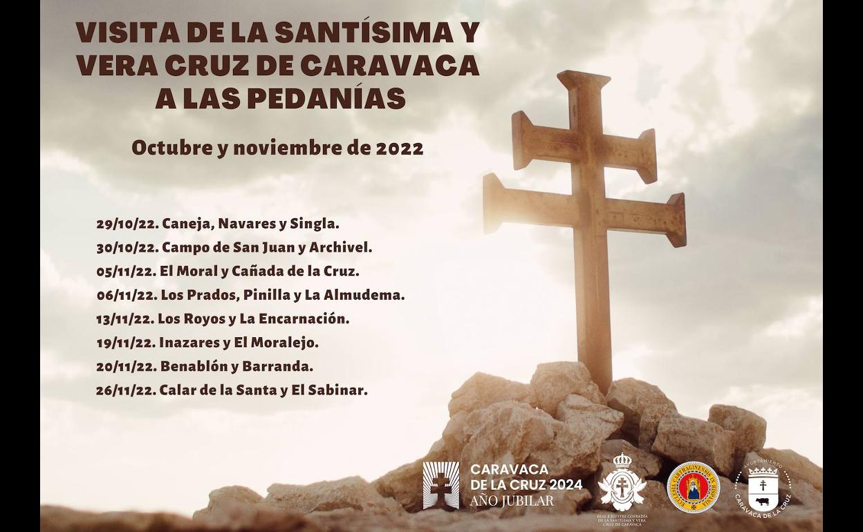 Cartel anunciador de las visitas de la Vera Cruz a las pedanías. 