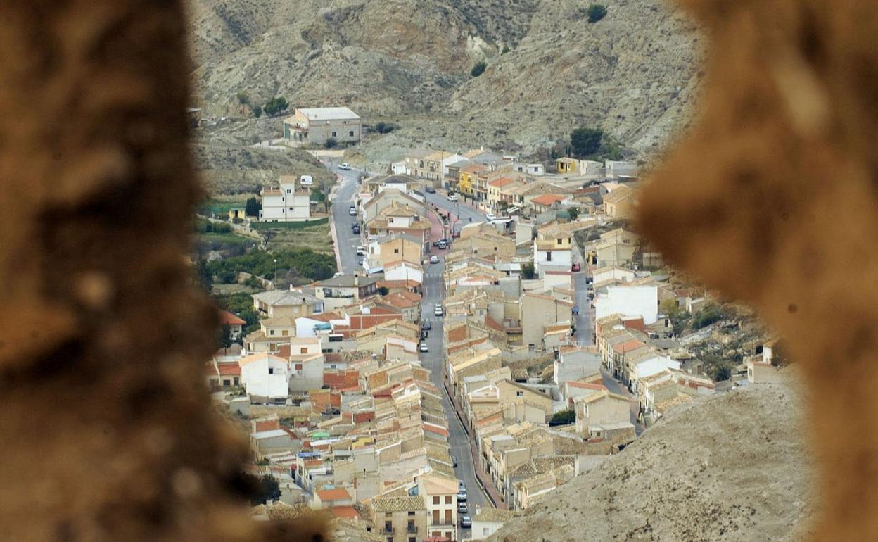 Vista panorámica del pueblo de Ricote. 