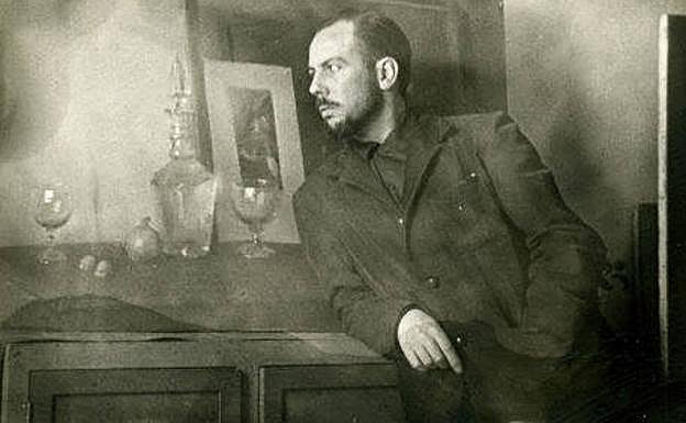 Ramón Gaya en su estudio. 