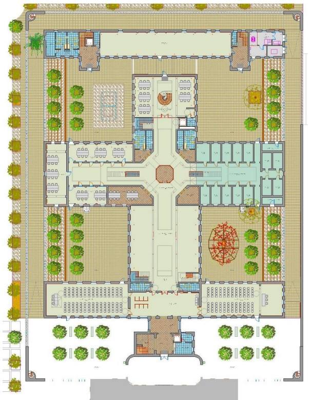 Plano de la planta baja de la Cárcel Vieja. 