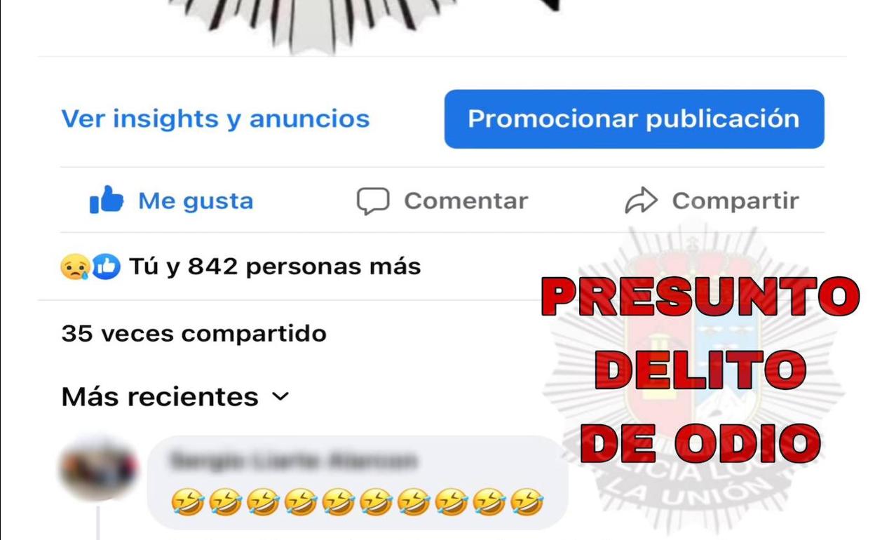 Comentario en Facebook del vecino de La Unión con emoticonos de risa.