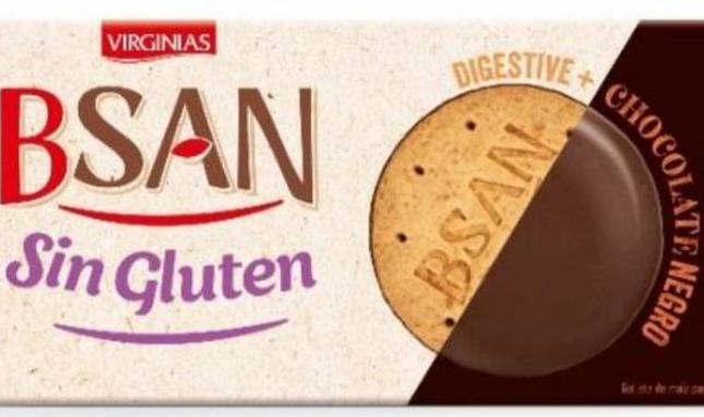 Galletas Bsan Digestive chocolate sin gluten.