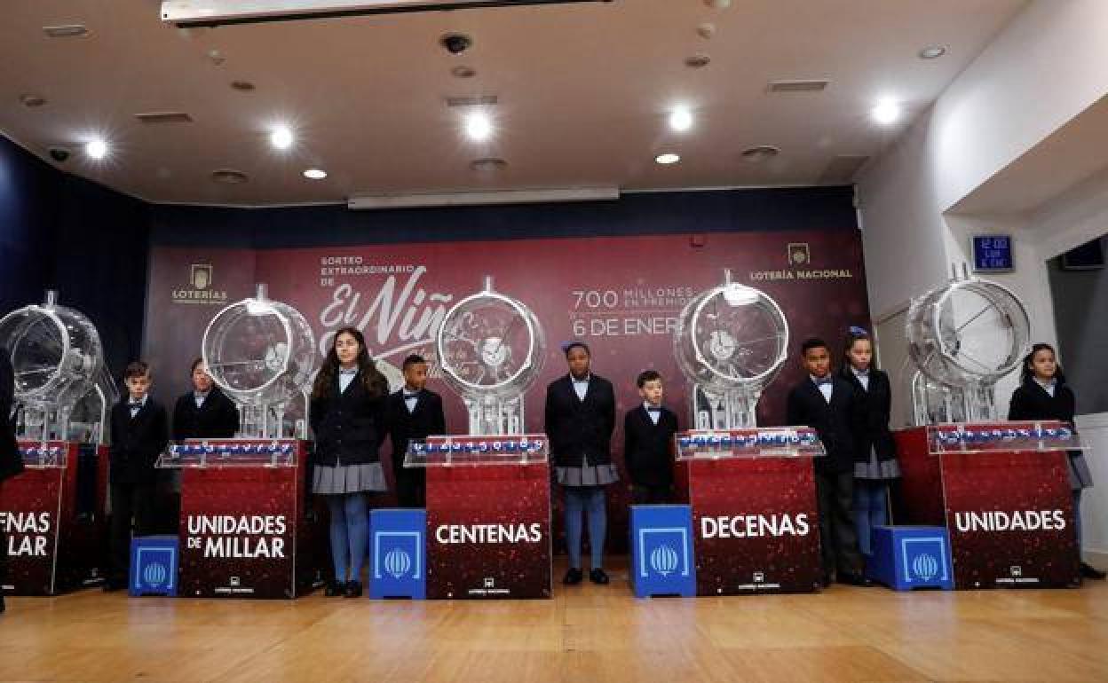 Sorteo de la Lotería del Niño, en 2020.