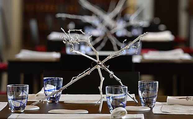 Una mesa preparada en el restaurante Barahonda.