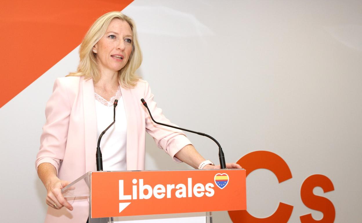 María José Ros, en la sede regional de Ciudadanos. 