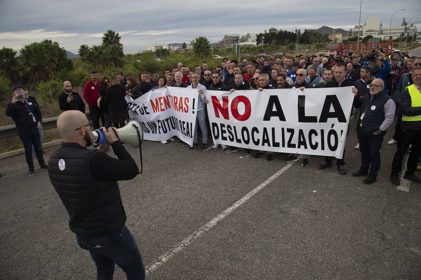 Fotos: Los trabajadores de Sabic protestan en La Aljorra