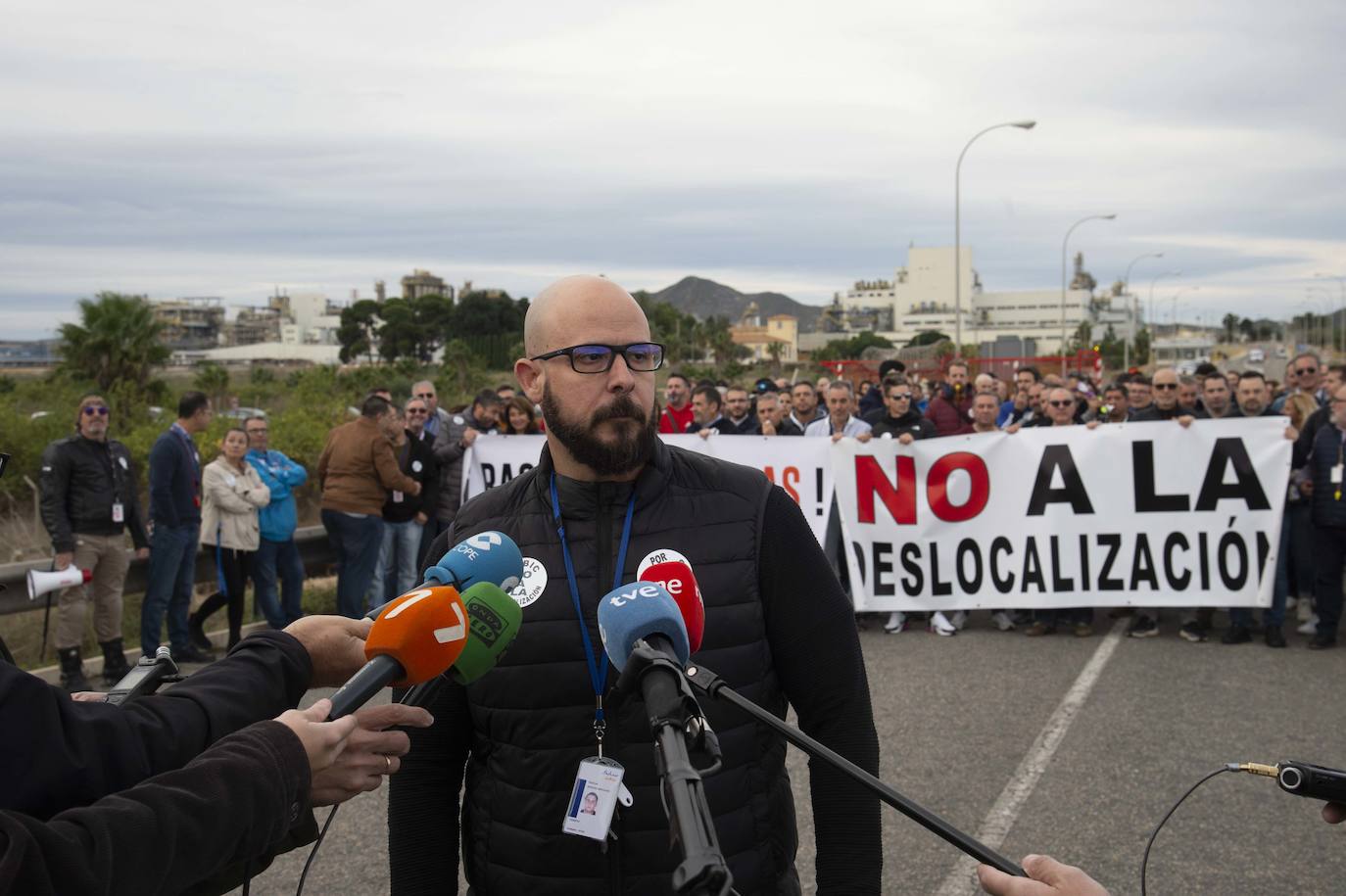 Fotos: Los trabajadores de Sabic protestan en La Aljorra