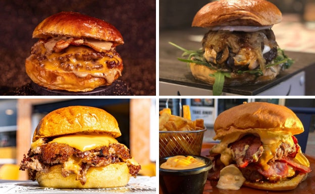 The Gula Corp, Murcia (arriba izq); Black Label Urban Grill, Murcia (arriba dcha); Aires, Murcia (abajo izq) y Jisma, Mazarrón (abajo dcha). (