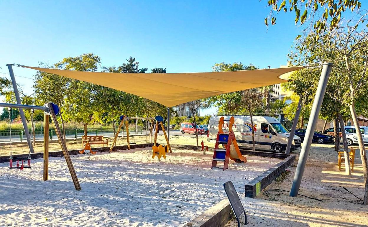 Uno de los sombrajes instalados.