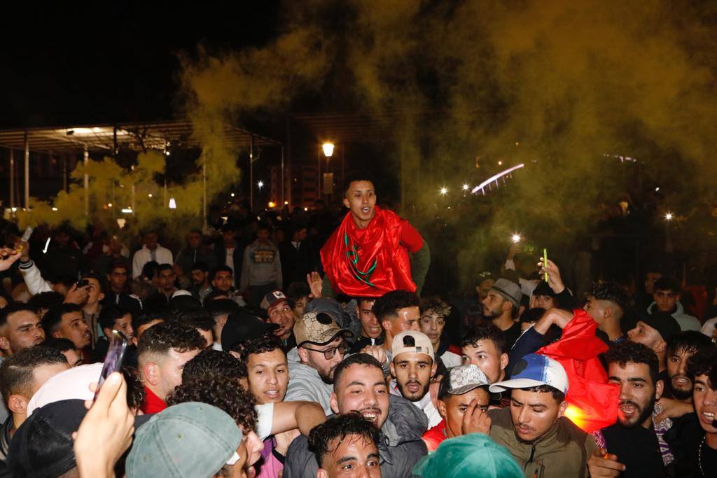 Fotos: Celebración de la colonia marroquí de la Región de Murcia tras vencer a España en el Mundial, en imágenes