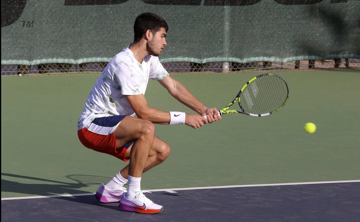 Carlos Alcaraz, la semana pasada en el Club de Campo de Murcia. 