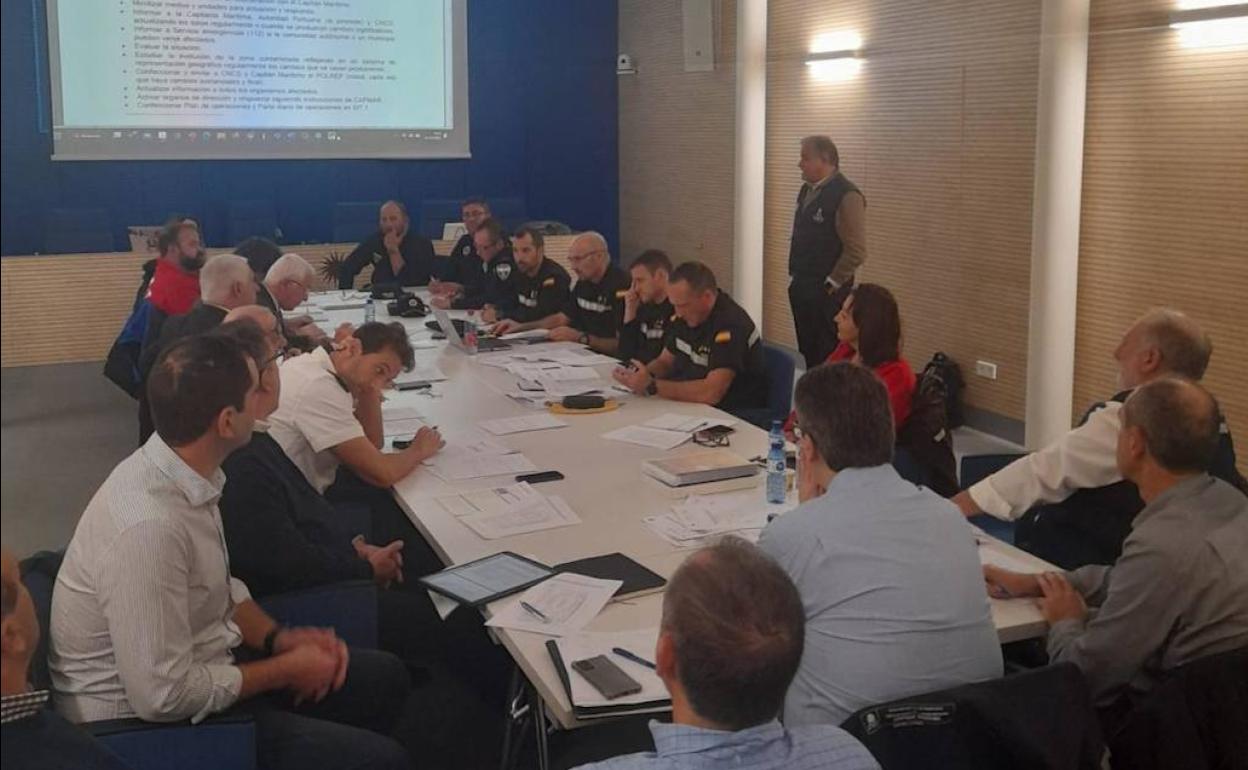 Simulación del vertido.