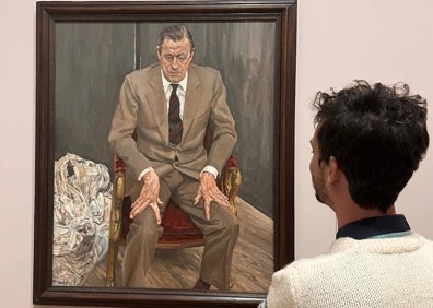 Imagen secundaria 1 - Autorretrato de Lucien Freud (arriba). Debajo retratos del barón Thyssen y de Isabel II de Inglaterra 