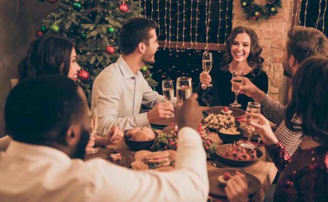 Una cena de Navidad. 