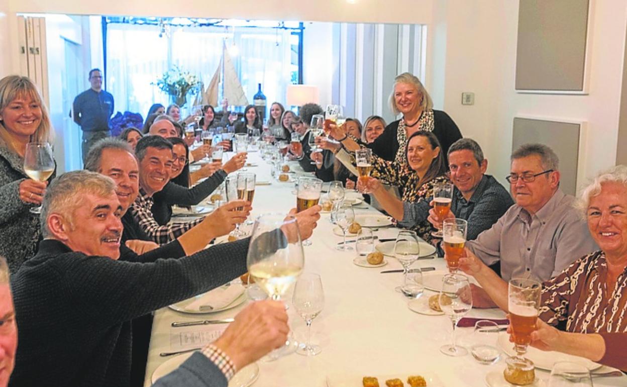 Un grupo de compañeros de trabajo, en La Marquesita. 