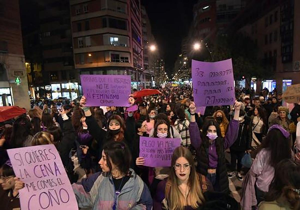 Manifestación del 8M el pasado año en Murcia.