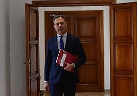 Marcos Ortuño, este jueves en San Esteban, tras el Consejo de Gobierno.