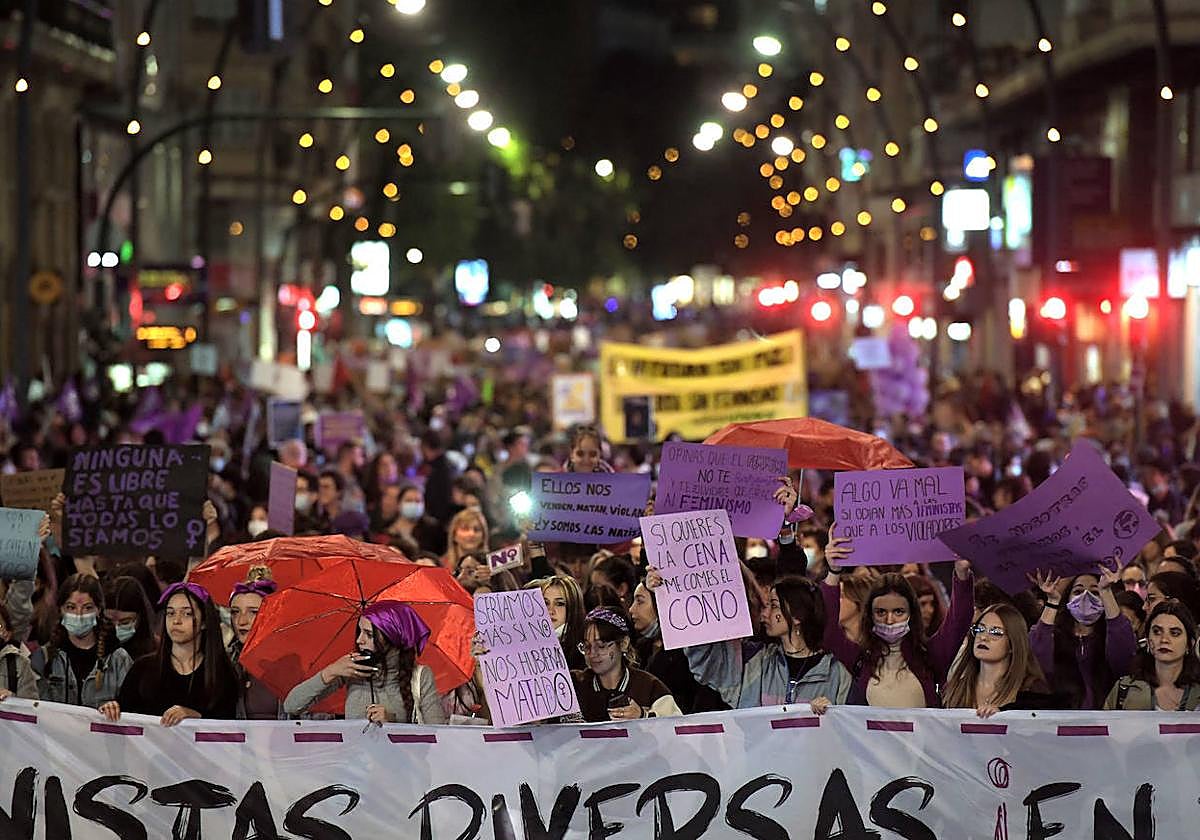 Imagen de la protesta del 8 de marzo en Murcia el pasado año.