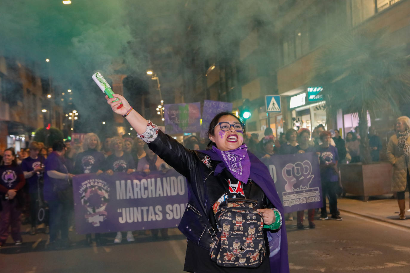 La manifestación del Día de la Mujer en Lorca, en imágenes