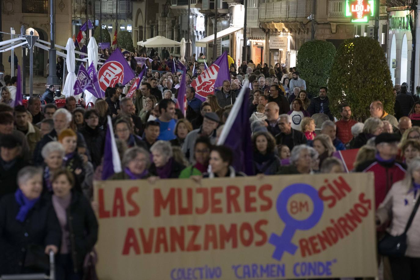La manifestación del Día de la Mujer en Cartagena, en imágenes