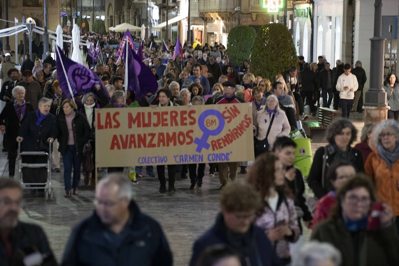 La manifestación del Día de la Mujer en Cartagena, en imágenes