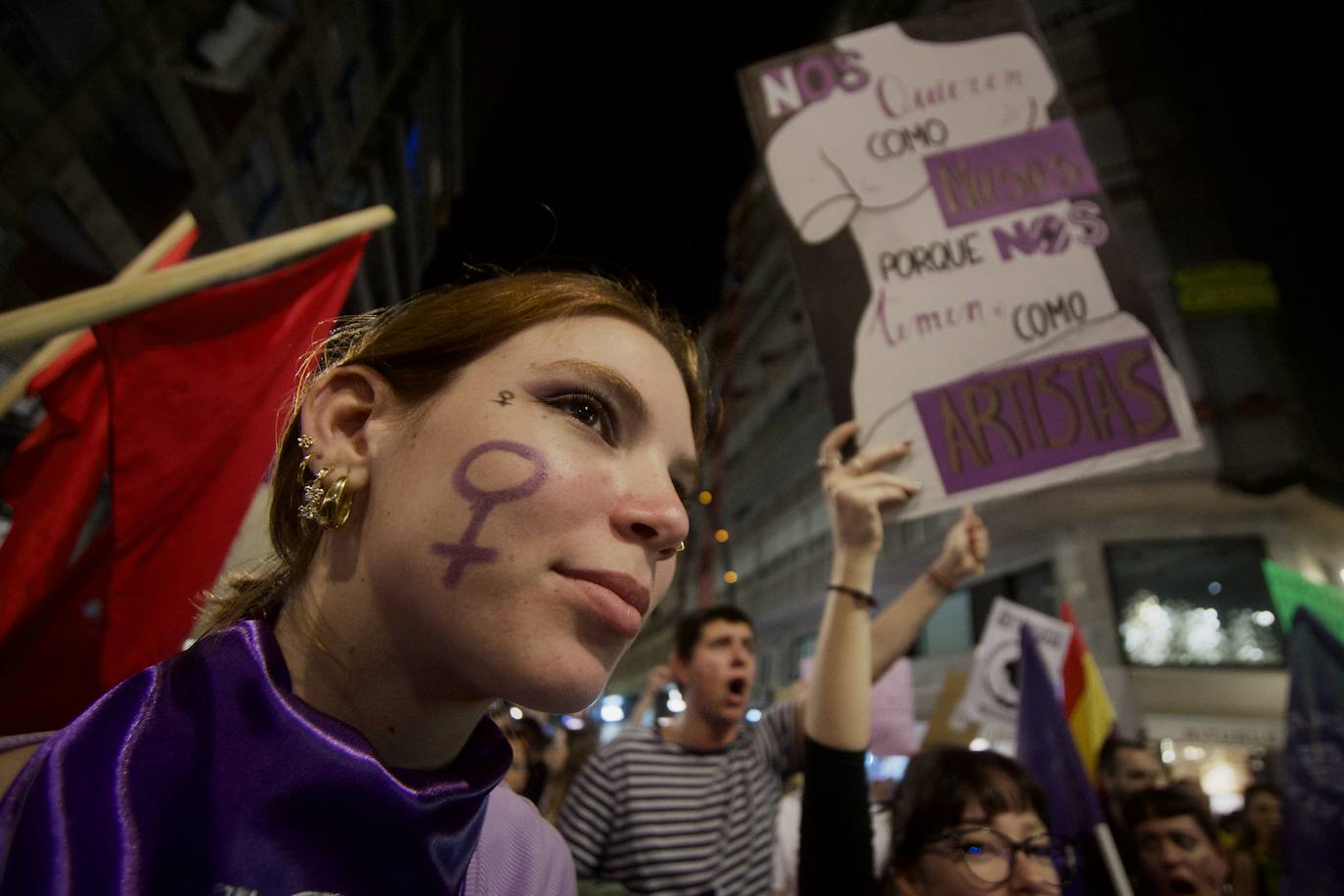 La manifestación del Día de la Mujer en Murcia, en imágenes