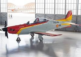 Un avión PC-21, este viernes.