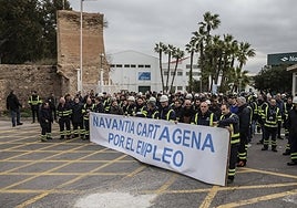 Trabajadores de Navantia, en una protesta celebrada hace tres semanas.