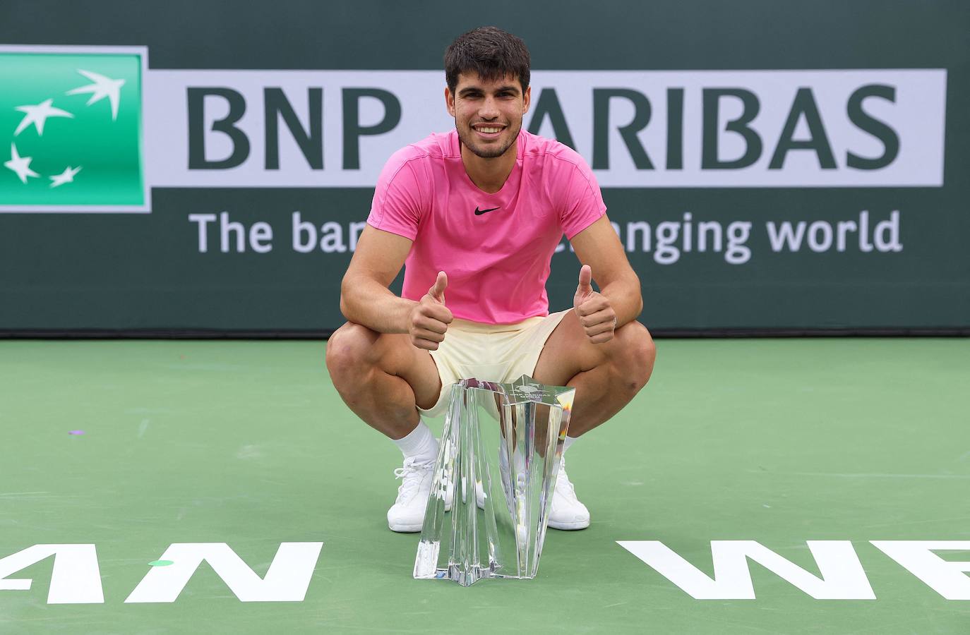 El triunfo de Carlos Alcaraz ante Medvedev en Indian Wells, en imágenes