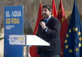 López Miras, este miércoles, durante el acto institucional con motivo del Día Mundial del Agua.