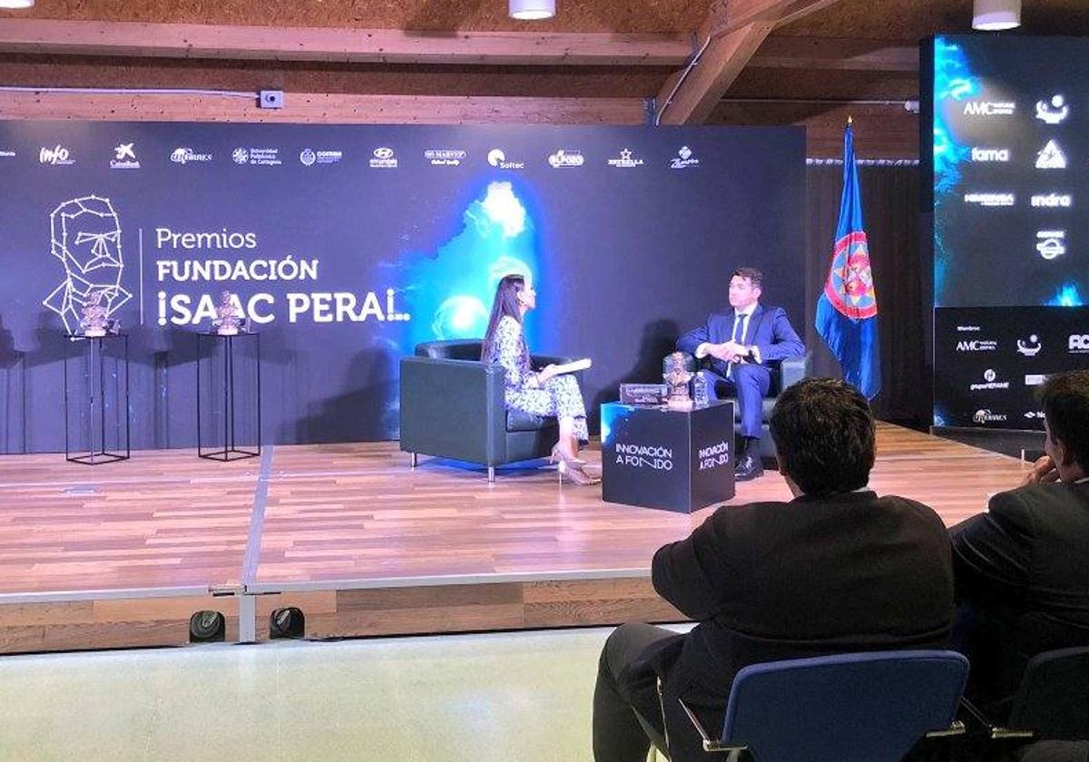 Francisco Gracia, durante su entrevista al recoger el premio.