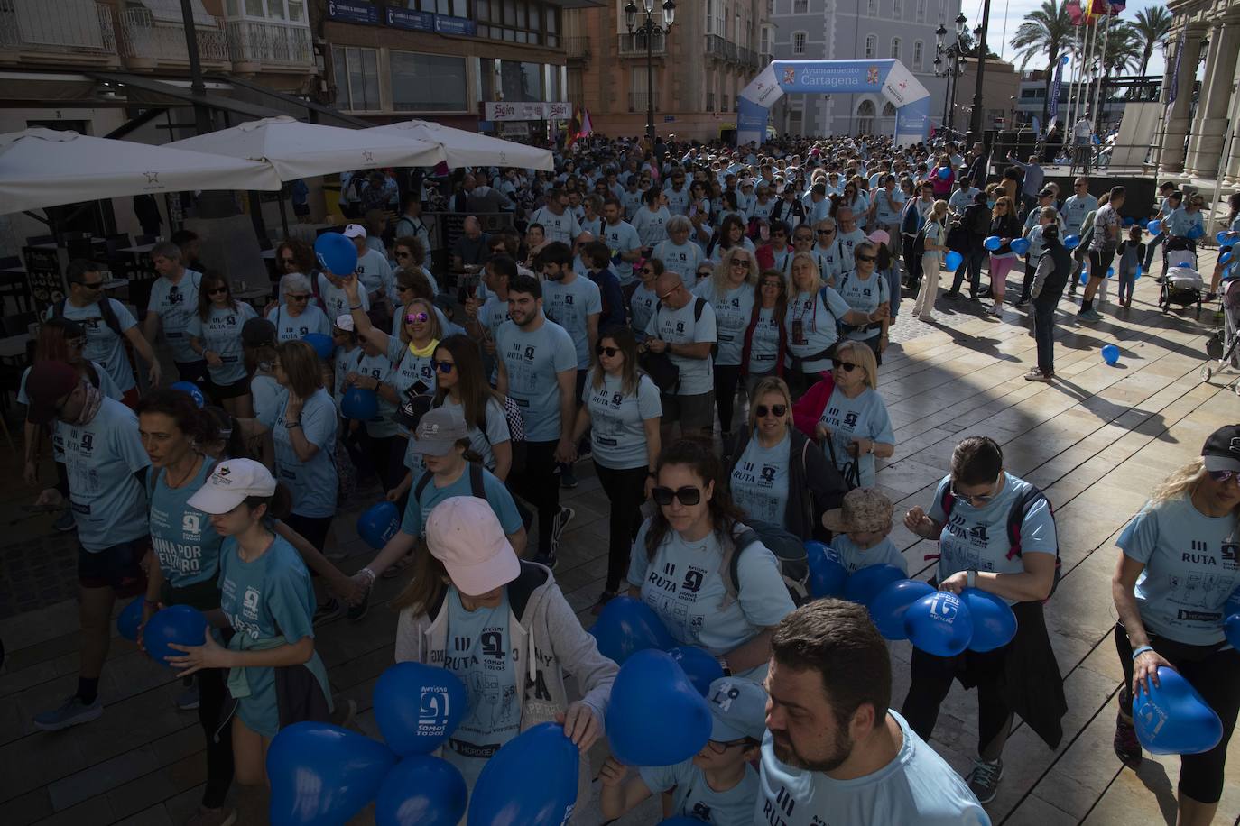 Solidaridad en el centro de Cartagena con la ruta &#039;Autismo somos todos&#039;