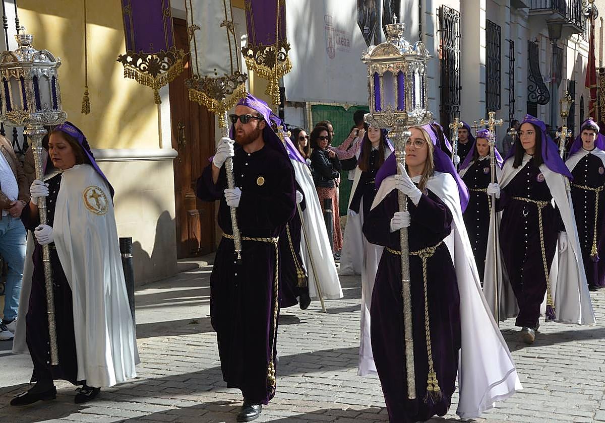 Imagen de la Procesión de los Estandartes de Cieza, previa al pregón, este domingo.