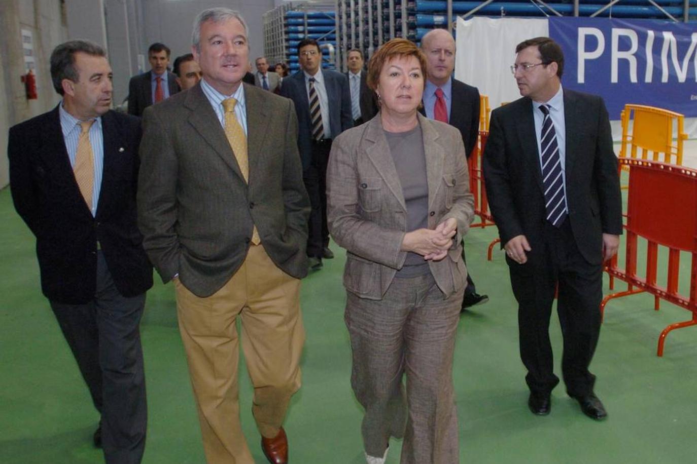 Antonio Cerdá, Ramón Luis Valcárcel y Pilar Barreiro, en la inauguración de la desaladora en abril de 2007.