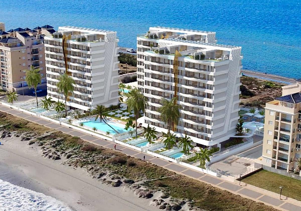 Recreación de dos torres con 116 viviendas que tienen licencia en el polígono F, frente a la Escuela de Pieter.