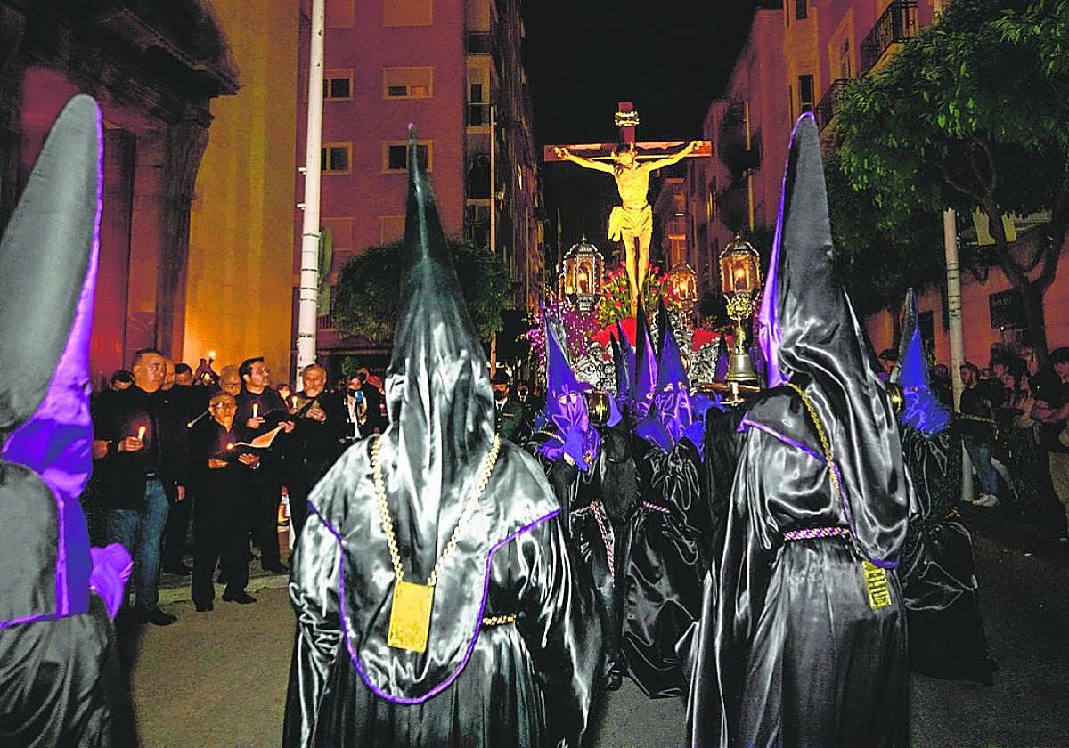 Imagen del Cristo del Refugio, durante la 'procesión del silencio' del año pasado.