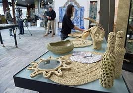 Objetos realizados con esparto en el Centro de Artesanía de la Región de Murcia, en una imagen de archivo.