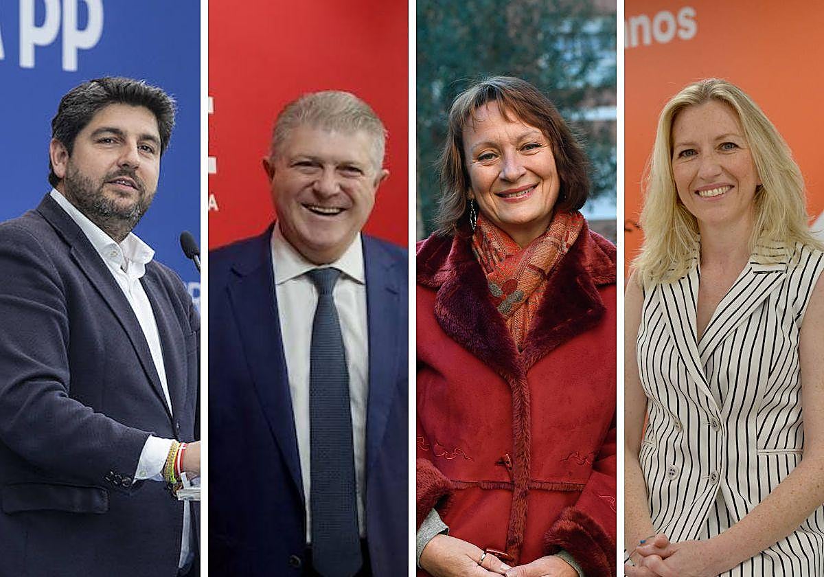 Fernando López Miras, José Vélez, María Marín y María José Ros.