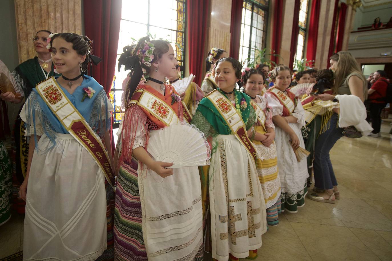 Las imágenes de la recepción de las Reinas de la Huerta de Murcia en el Palacio de San Esteban