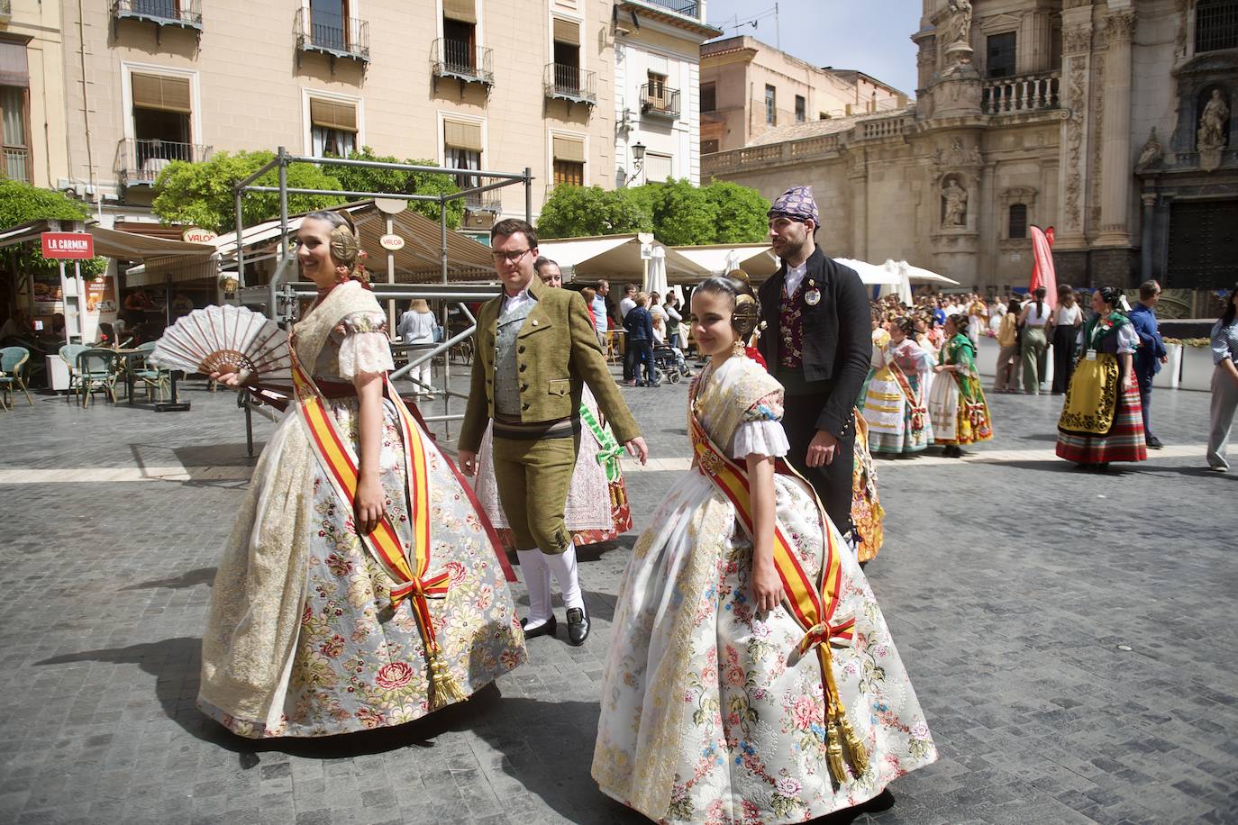 Las imágenes de la recepción de las Reinas de la Huerta de Murcia en el Palacio de San Esteban