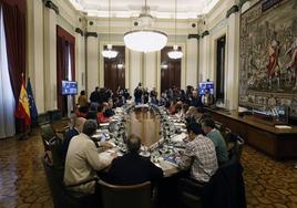 Reunión de la Mesa de la Sequía, esta mañana en el Ministerio de Agricultura.