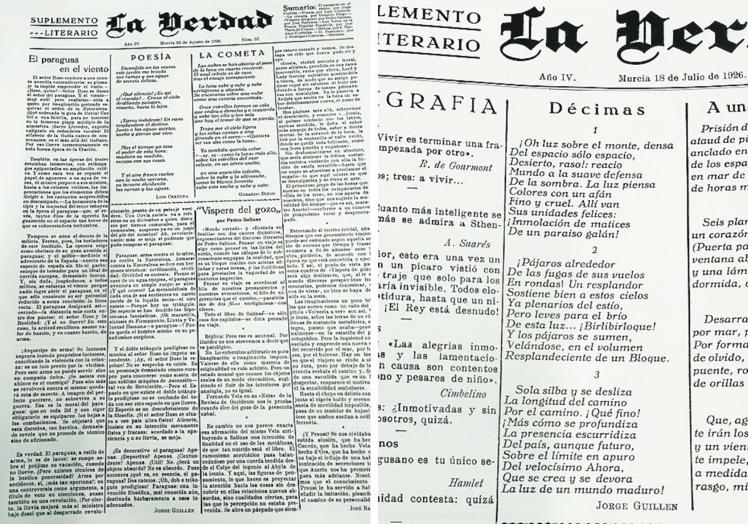 Textos de Jorge Guillén aparecidos en LA VERDAD.