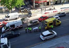 Imagen del accidente este lunes en la avenida General Primo de Rivera.