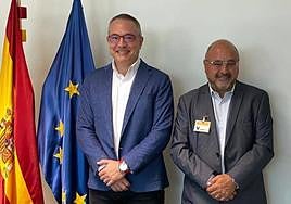 Juan Carlos Cortés y Víctor Serrano en la reunión de este lunes.