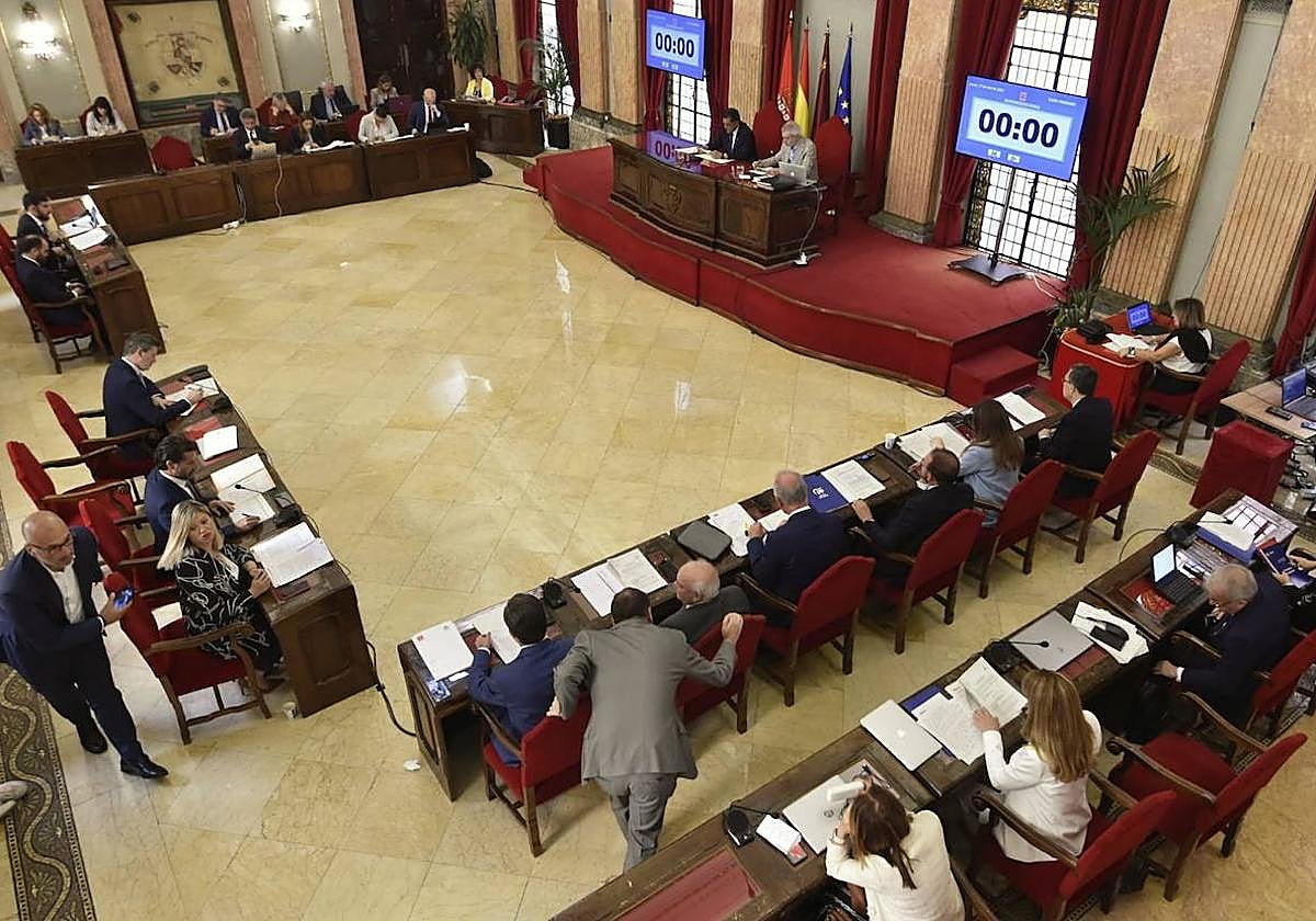 Pleno en el Ayuntamiento de Murcia, este jueves.