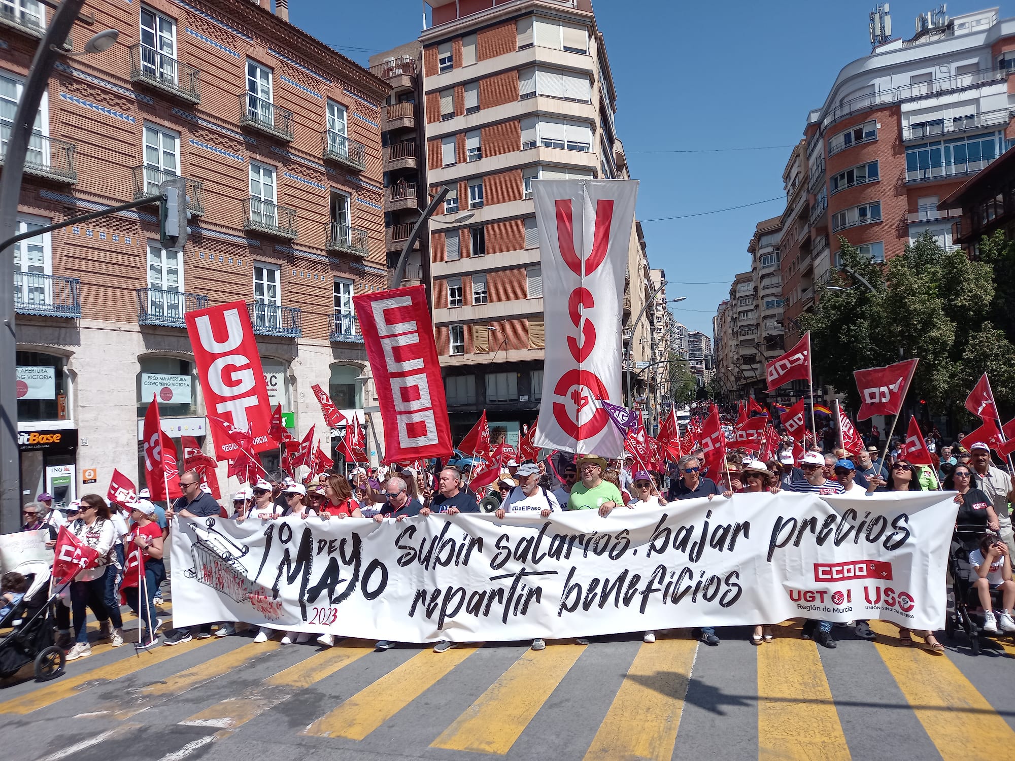 La manifestación del Primero de Mayo en Murcia, en imágenes