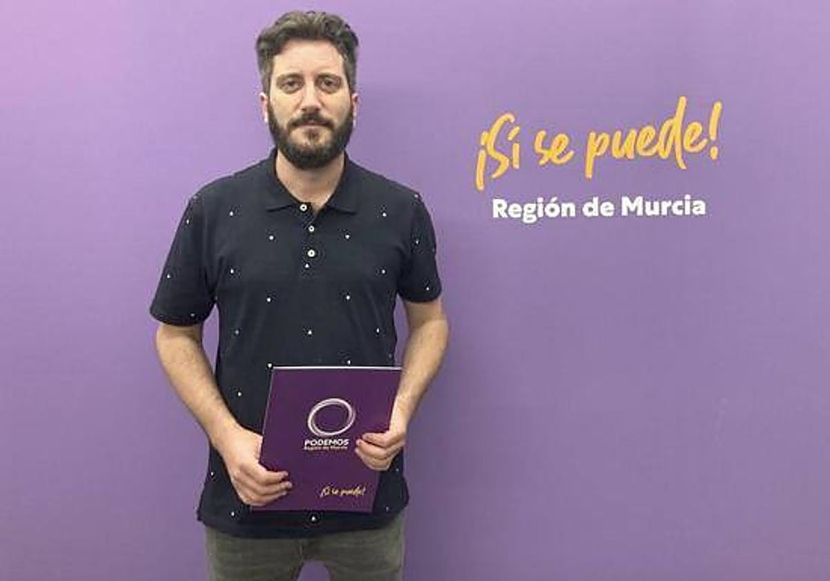 El secretario de Comunicación de Podemos Región de Murcia, Víctor Egío, en una imagen de archivo.